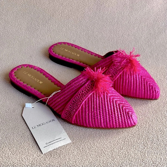 Le Mogador Shoes - Le Mogador Taormina Mules Women’s 6.5 Fuchsia Pink Summer Beach Island Vacation